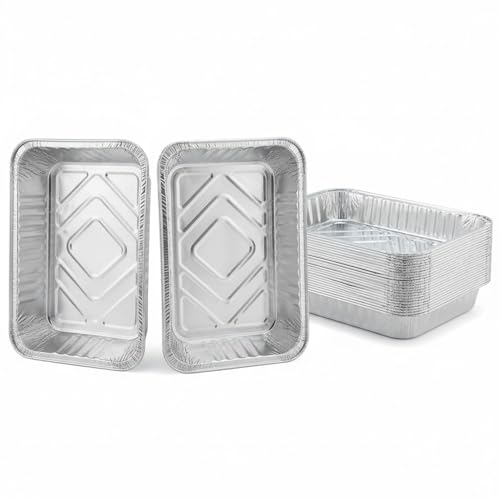 Disposable Aluminum Foil BBQ Grease Trays, 20 Pack Drip Pans for Grill Cleaning and Grease Management - Fits Weber Spirit, Q, Genesis Series and Other Grills - Heavy Duty, Leak Proof - Jotron