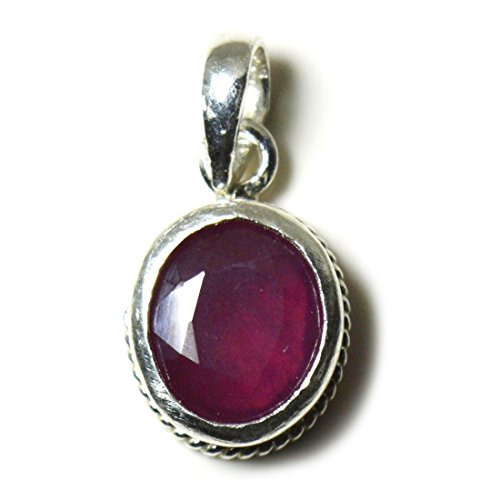 Pendentif en argent 925 et rubis naturel de 6 carats pour collier