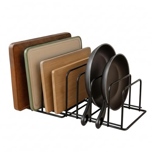 Image of C01reative in Innovation Alloy Steel Plate Rack with 5 Sections and Anti-Rust Powder Coated (Black) (8 inch)