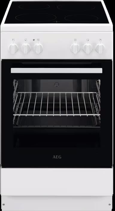 AEG Kuchenka stojąca z płytą ceramiczną / 50 cm/A/szybkie nagrzewanie/funkcja grillowania/biała / CCB50090BW