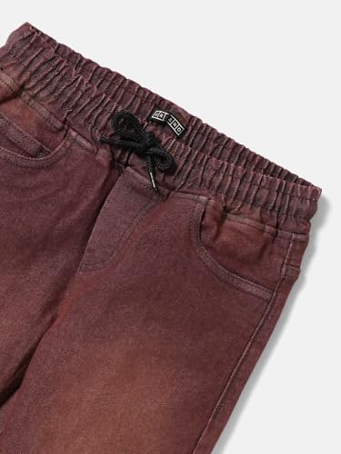 Image of Urbano Juniors Boys Mid Rise Regular Fit Washed Denim Jogger Jeans Stretchable