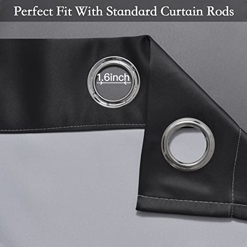 Image of SimpleHome Black to Grey White Ombre Room Darkening Curtains 63 Inch | Curtains for Living Room,Light Blocking Thick Thermal Insulated Grommet Window Curtains Drapes for Bedroom, 2 Panels,42Wx63L