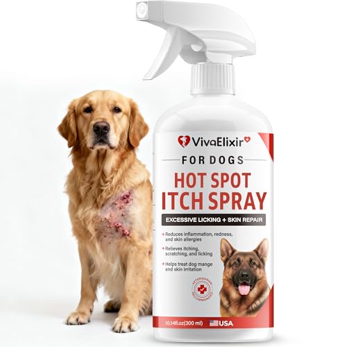 Hot spot Treatment for Dogs | Hot Spot Spray for Dogs | Hypochlorous Acid (HOCl) Formula Soothes Inflammation | Prevents Infection | Treats Bites | Scratches & Skin Ulcers - 10.14 fl oz