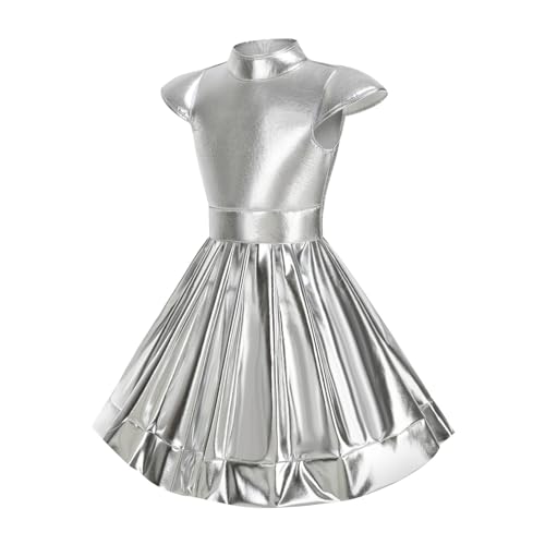 Disfraz infantil alien plateado 4 piezas para niñas miniatura 2