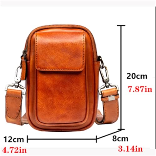 Men Vintage Crossbody Bag, PU Leather Satchel Pouch, Small Messenger Bags, Waterproof Casual, for Travel Work Business2