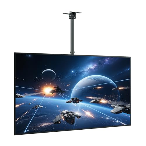 Image of monTEK Ceiling TV Mount for 23-55 inch Flat Screen Displays, Hanging Adjustable Ceiling TV Bracket Fits Most LCD LED OLED 4K TVs, Pole Ceiling Mount Holds up to 77lbs, Max VESA 400x400mm