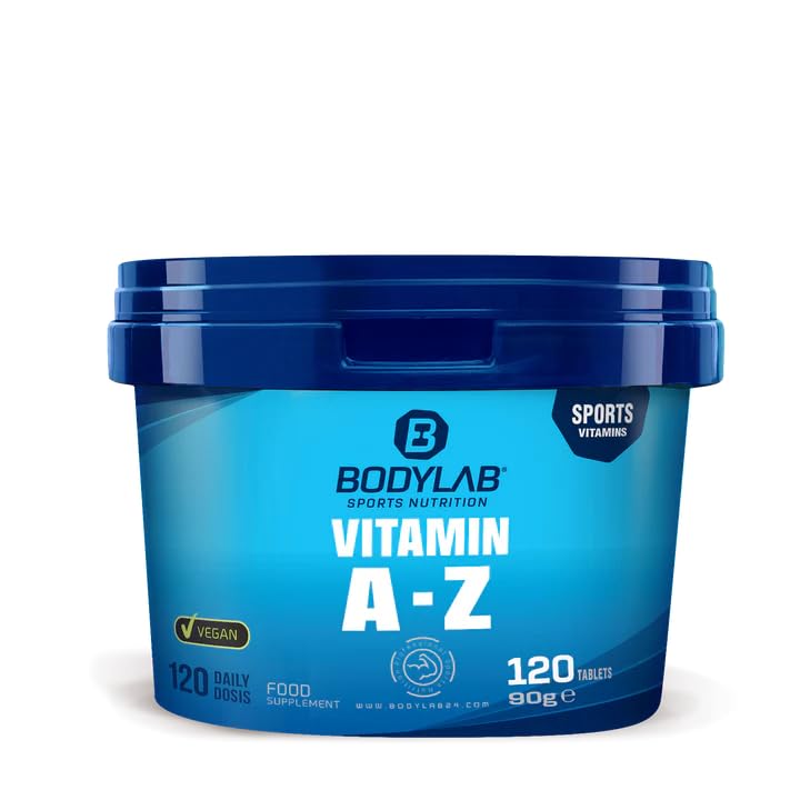 Bodylab24 Vitamin A-Z 120 Tabletten, alle 13 essenziellen wasser- und fettlösliche Vitamine in einem Supplement, Vitamin-Komplex für die einfache Versorgung, ideal für Sportler