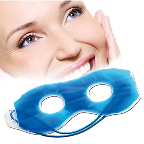 ENERGY01 - Maschera in gel riutilizzabile a caldo o a freddo: aiuta a lenire viso gonfio, occhiaie, occhi stanchi, mal di testa, emicranie, ecc.