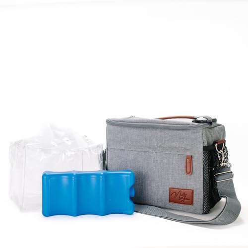 Breast Milk Cooler Bag with Contoured Ice Pack, Fits 6 Pack Bottles Breastmilk, Baby Insulated...