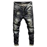 Jeans Pantalon Punk Jeans Herren Slim Fit Stretch High Street Wear Retro Blau Casual Jeans Jeans Herren Herren Biker Jeans Vintage Frühling Und Herbst-Blau_34