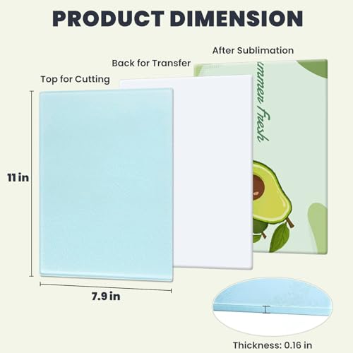 Tablas de cortar de vidrio templado 8 pcs 8x11 diseño rectangular miniatura 2