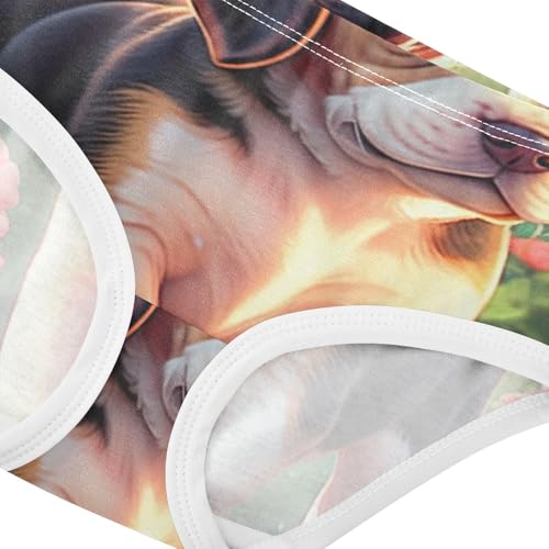 Cute Dog Pink Roses Toddler Girls Underwear 2t Cotton Girl Panties Cute Bright Briefs Undies Kids4