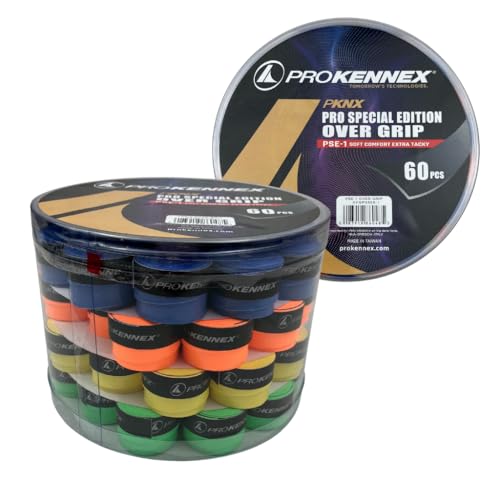 Pack 60 Pro Kennex Overgrip 60 unidades 0,75 mm cinta mango raqueta Box Tennis Overgrip Bote Grip (Color Mix)