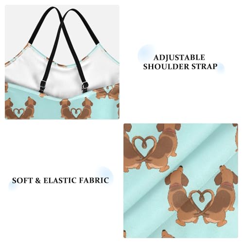 senya Girls Swimsuits One-Piece Swimwear Tie Bathing Suit Beach Summer Round Neck 9-10T Dachshund Back View Pattern3