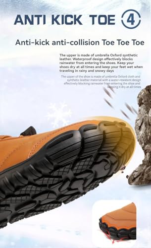 Winter Hike Barefoot Boots Women Men Minimalist Warm Snow Fur Boots Wide Toe Box Zero Drop Ankle Boot Waterproof Slip On Walking Trail Running Sneakers2