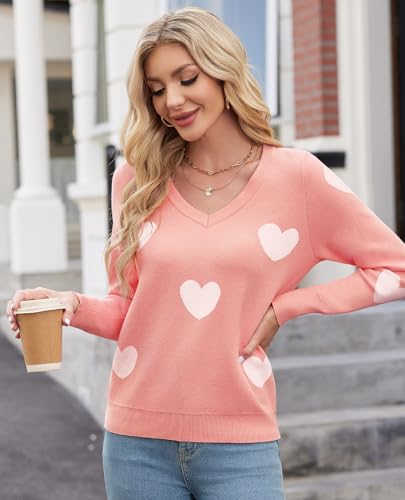 Image of Women's Spring Sweaters 2026 Casual Long Sleeve Pullover V Neck Lightweight Sweatshirts Cute Blouse Tops