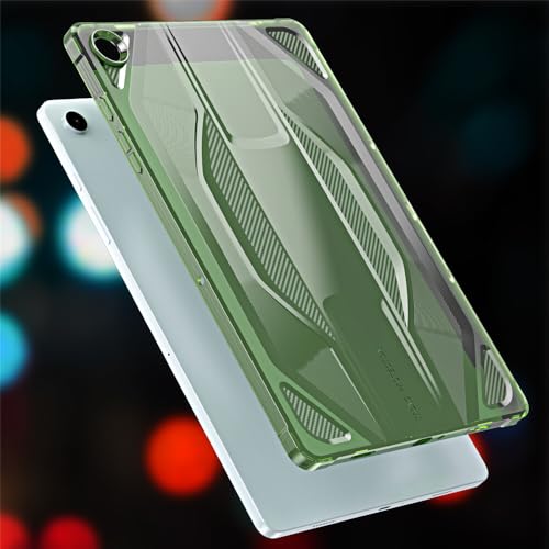Coque Samsung Galaxy Tab A9 Plus silicone vert transparent idéale pour travailler et lire