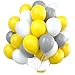 PartyWoo Gray Yellow White Balloons, 60 pcs 12 Inch Pack of Yellow Balloons, Gray Balloons, White Balloons, Yellow Grey Balloons for Yellow Party Decorations, Yellow Gray Baby Shower Decorations