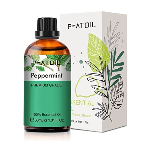 PHATOIL Aceite Esencial Menta Piperita 30ml, Aceites Esenciales Naturales Puros para Humidificador, Aceite de Menta para Difusor Aromaterapia Velas