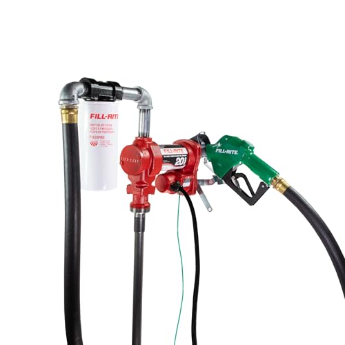 Fill-Rite FR4210HDF 12V 20 GPM Fuel Transfer Pump with Discharge Hose, Automatic Nozzle, Filter Kit, Suction Pipe