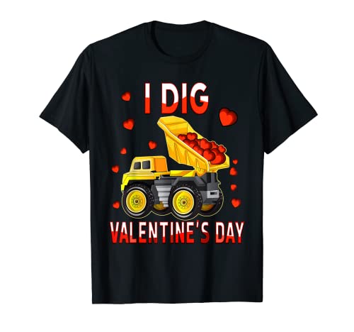 Toddler Boy Valentines Day Pajama Outfit Construction Truck T-Shirt