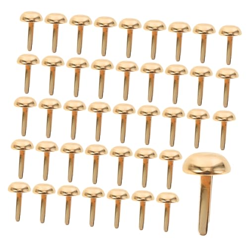 DOITOOL 100pcs Round Mushroom Brads Split Pins Metal Brad Fasteners for DIY Decor