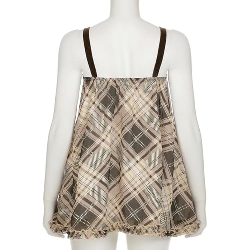 Vestido mini a cuadros bonito y sencillo que combina con todo 7
