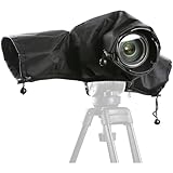 Movo CRC01 Waterproof Nylon Camera Rain Cover with Enclosed Hand Sleeves Compatible with Canon EOS, Nikon, Sony, Olympus, Pentax and Panasonic DSLR Cameras