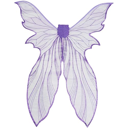 Snycler Fairy Wings for Adults Fairy Costume Flower Fairy Ideal for Photo Props Cosplay Costume Party - Purple