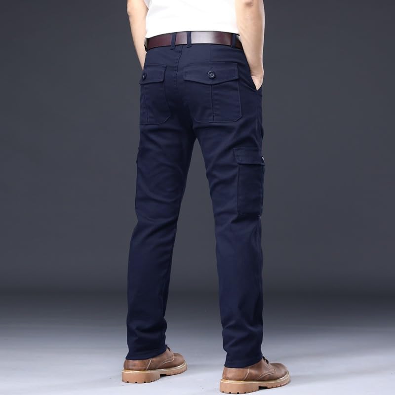 Image of Men's Cotton Cargo Pants Multi-Pocket,Comfortable Work Pants, Durable Trousers & Everyday Wear-CP-036