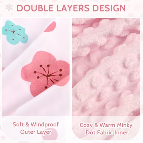 Image of Pea Pod Car Seat Cover Baby, Infant Car Seat Canopy Covers with 2 Layers Windows of Breathable Mesh Fabric, Lightweight Polyester, Soft Minky Dot Backing (Floral Pattern)