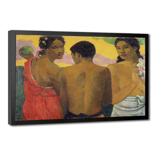 Affiche Trois Tahitiens Paul Gauguin vintage print toile déco