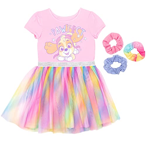 Paw Patrol Skye Girls Tulle Dress and Scrunchies Toddler to Little Kid Sizes (2T - 7-8)