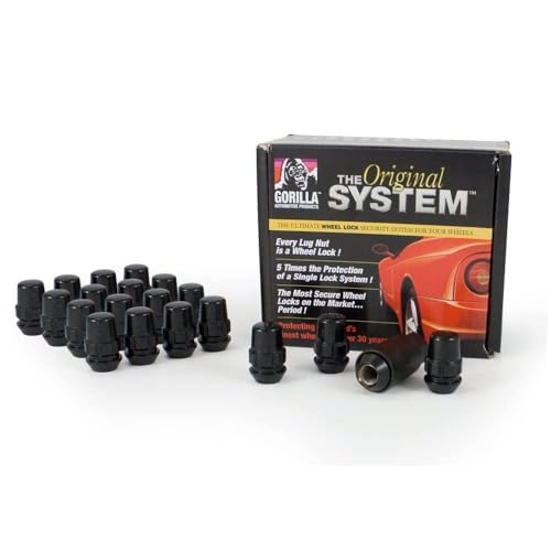 Image of Gorilla Automotive 71643NBC Black (14mm x 1.5 Thread Size, Pack of 20) Acorn Bulge, Wheel Lock System