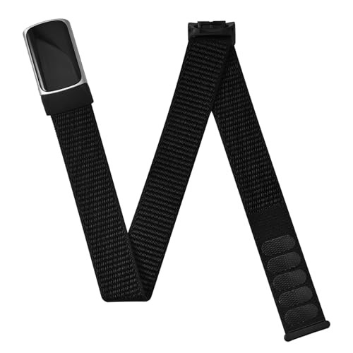 Arm/Ankle/Wrist Band Compatible with Fitbit Charge 6/5 Fitness Tracker, Adjustable Velcro Nylon Sport Workout Replacement Strap for Charge 5/6 Women Men Armband/Ankleband/Wristband Accessory (Black) by Wizvv - Image 2