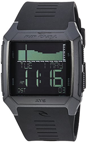 Rip Curl Men's Rifles Stainless Steel Quartz Sport Watch with Polyurethane Strap, Black, 27 (Model: A1136-MID)