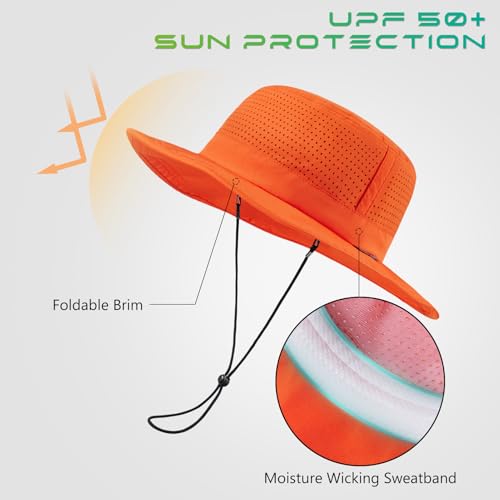 Image of UPF 50+ Bucket Sun Hat with Laser Perforated Mesh Cooling Adjustable Breathable Lightweight for Outdoor Men Women