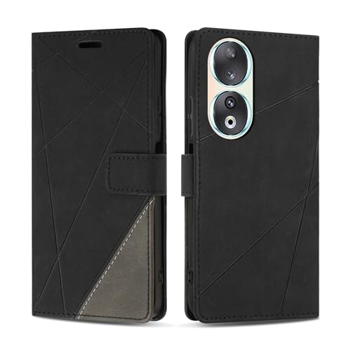 SONWO Case for Honor 90 Premium PU Leather Flip Wallet Case Cover with Magnetic Closure and Card Slots Phone Case for Honor 90 Black