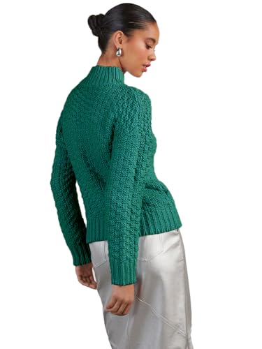 cordat Women's 2024 Fall Long Sleeve Turtleneck Sweater Tops Hollow Knit Soft Pullover Jumper3