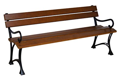 k koma Gartenbank 160cm aus massivem Kiefernholz mit Armlehnen in Hell-Eiche-Farbe