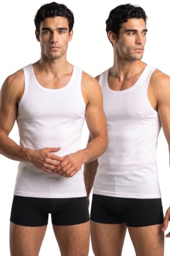 Image of Van Heusen Men's White Cotton Vest |100% Combed Cotton for extra softness | Moisture‑Wicking, Stay‑Fresh Tech, Label‑Free Comfort | Breathable | Ribbed Fabric |Doesn't lose shape |Regular Fit Sleeveless Innerwear Style | 10073