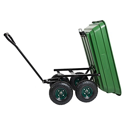 Livebest Heavy-Duty Wagon Carrier Garden Dump Cart Wheel Barrow Air Tires Sand Wagon with Handle and 10