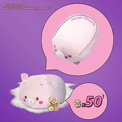 CUEBEAR Stuffed Animal Storage Bean Bag Chair Cover, Pink Piggy, X-Large by cuebear - Used condition - Image 7