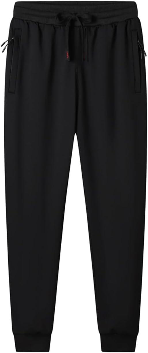 Men's Athletic Sweatpants Pull on Fleece Jogger Workout Pants with Zipper Pockets - Image 4