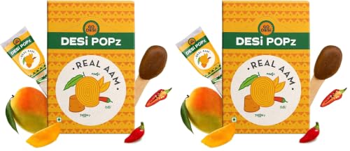 Image of GO DESi Popz - Real Aam Pop, Mango & Jaggery Candy, Aam Candy Packet, Fruit Toffee, Indian Snacks, 40 Pieces (Pack of 2)
