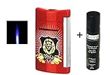  Set Dupont - Feuerzeug X-Tend-Minijet rot Wild inkl. Gas inkl. Lifestyle-Ambiente Tastingbogen