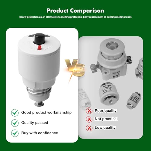 GOMETY 4 Stück Sicherungs Schraubautomat 16A Schraubsicherung, 16 Ampere Sicherung Gewinde E27 Mittelträge (L-Charakteristik) Sicherung für alte Elektroverteilung, Schraubsicherungsautomat (16A)