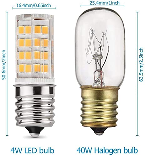 E17 Led Bulb For Microwave Oven, Kitchen Appliance Light Bulb, Stovetop Light,4 Watt (40W Halogen Bulb Equivalent), Warm White 3000K, E17 Indicator Intermediate Base, Dimmable,(Pack Of 2). #TOP1