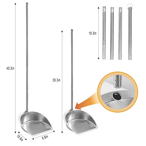 Besen- und Kehrschaufel-Set für Zuhause, langer Griff, robustes Besen und Kehrschaufel-Set, aufrecht, verstellbarer Griff, Edelstahlbesen mit Kehrschaufel, Küche, Lobbyboden – Bild 7