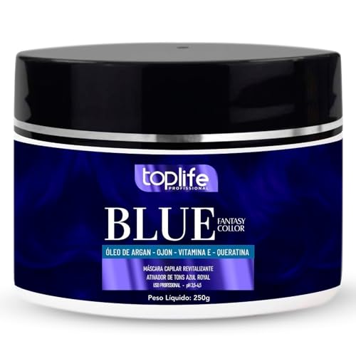 Máscara Matizadora Tonalizante Azul Royal Toplife Profissional 250g